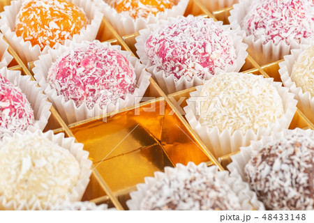 Natural healthy candies in gold box 48433148