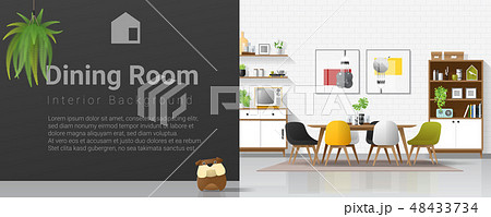 Modern dining room background Modern dining room background 48433734