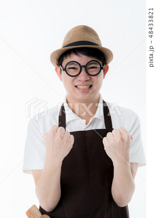 farmer or shop owner concept asian smart man  48433821