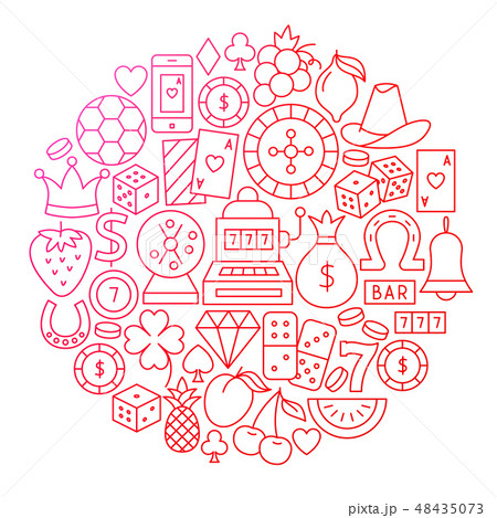 Casino Royal Line Icon Circle Design Casino Royal Line Icon Circle Design 48435073