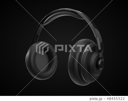 wireless headphone with modern design. 3d illustration 48435522
