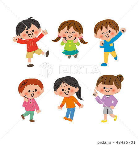 表情いろいろな子ども達 48435701