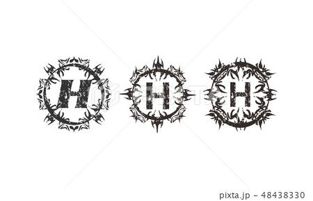 Rough Letter H Template Set 48438330