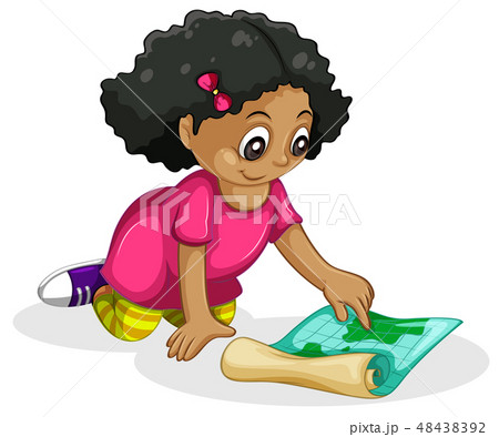 Girl looking at map 48438392