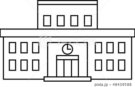 学校 校舎 建物 イラストのイラスト素材