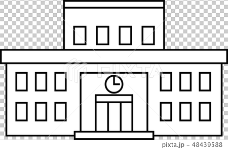 学校 校舎 建物 イラストのイラスト素材