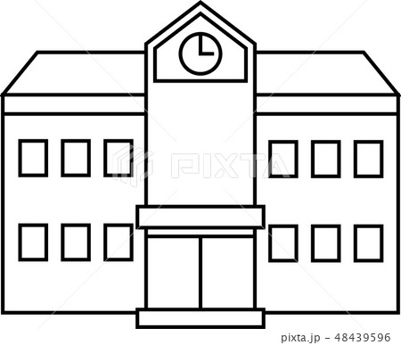 学校 校舎 建物 イラストのイラスト素材