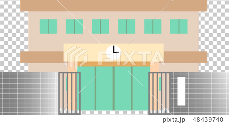 学校 校舎 校門 ゲート イラストのイラスト素材