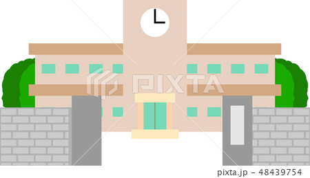 学校 校舎 校門 ゲート イラストのイラスト素材