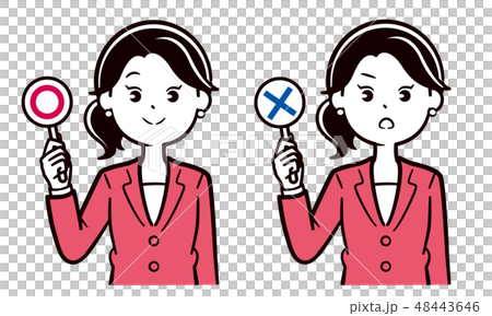 スーツ女性　マルバツ 48443646