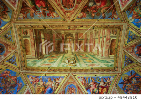 Ceiling in Vatican museum, Vatican city, Italy. 48443810