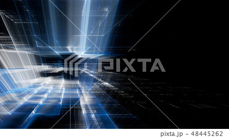 Abstract blue on black background element. 48445262