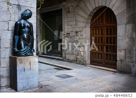 Statue of woman in old town, Catalunya. Girona 48446652