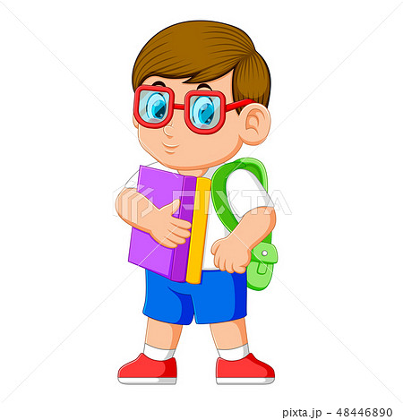 young teenager with school backpack and books young teenager with school backpack and books 48446890