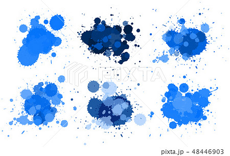 Different Design Fo Watercolor Splash In Blueのイラスト素材