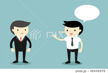 Businessman lying his boss. Vector illustration. Businessman lying his boss. Vector illustration. 48446976