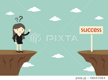 Business woman doesn't know how to success.  48447064
