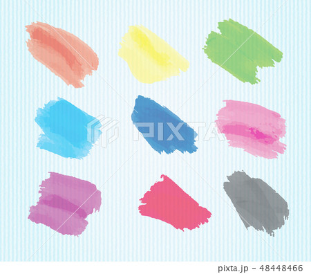 Watercolor strokes in nine colors Watercolor strokes in nine colors 48448466
