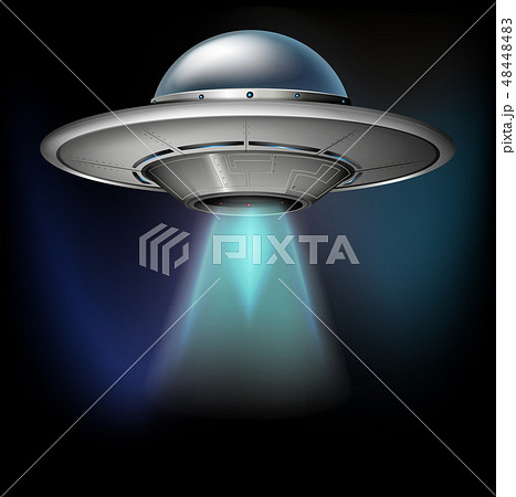 Spacecraft flying in dark space Spacecraft flying in dark space 48448483