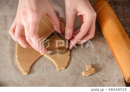 Homemade ginger biscuit cooking 48448550
