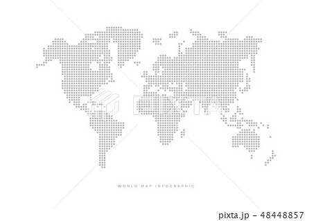 Simple Dotted Political World Map. Simple Dotted Political World Map. 48448857