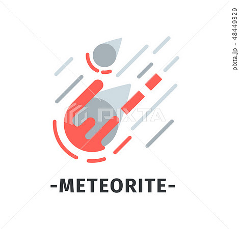 Two falling meteorites with fire. Natural disaster. Flat vector icon for website or poster of Two falling meteorites with fire. Natural disaster. Flat vector icon for website or poster of 48449329