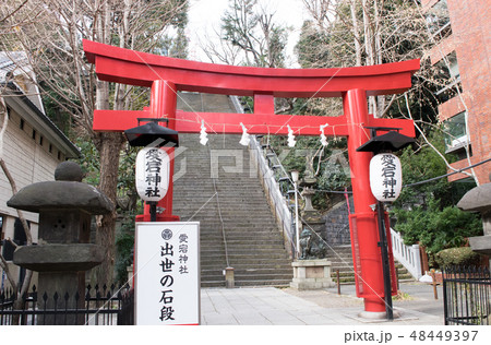 東京都　港区　愛宕神社（あたごじんじゃ）　大鳥居と出世の石段 48449397