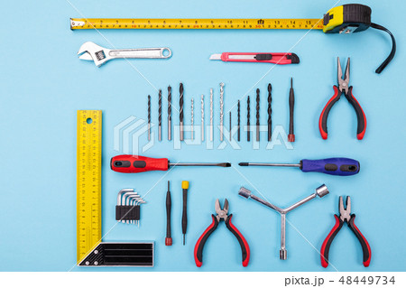 Different construction kit are hanging on background 48449734