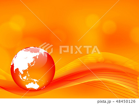 赤い地球と波型抽象背景 ベクターイラストのイラスト素材 赤い地球と波型抽象背景 ベクターイラストのイラスト素材