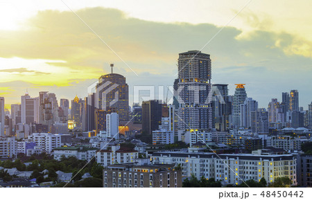 Bangkok business city center at twilight. 48450442