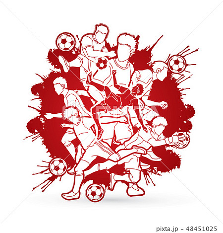 Soccer player team composition graphic vector Soccer player team composition graphic vector 48451025