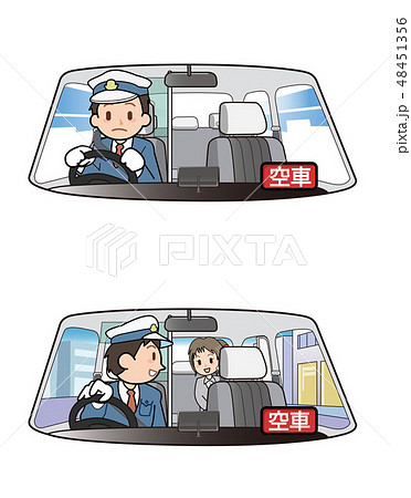 タクシーの運転のイラスト素材