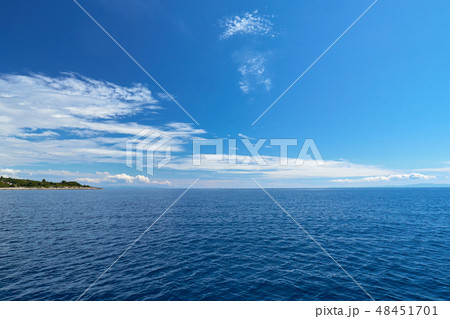 Empty Blue Ocean and Blue Sky Empty Blue Ocean and Blue Sky 48451701