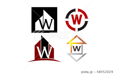 Logotype W Modern Template Set 48452029