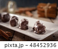 Chocolates in a plate and cinnamon 48452936