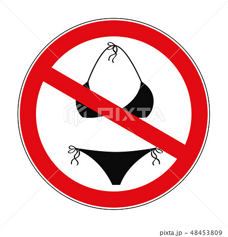 bikini swimwear prohibited sign 48453809