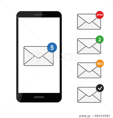 mail envelope icon in a black smartphone 48454985