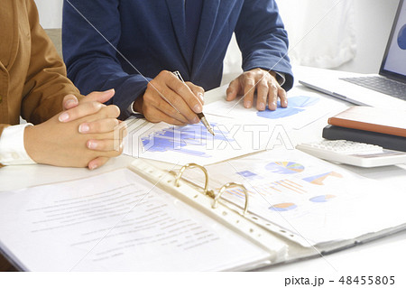 professional investor working, meeting in office professional investor working, meeting in office 48455805