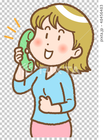 A woman talking on the phone - Stock Illustration [48456483] - PIXTA