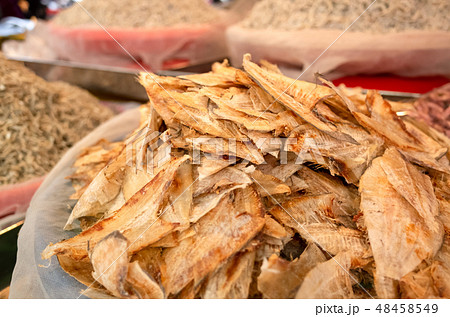 heap of dried fish at the traditional market heap of dried fish at the traditional market 48458549