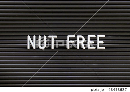 Black color felt letter board in word nut free 48458627