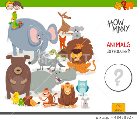 counting cartoon animals educational game counting cartoon animals educational game 48458927