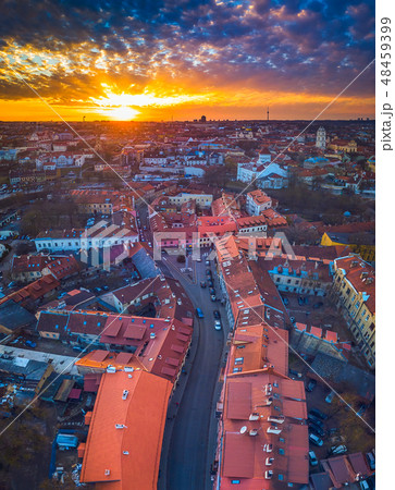 VILNIUS, LITHUANIA - aerial view of Vilnius old city 48459399