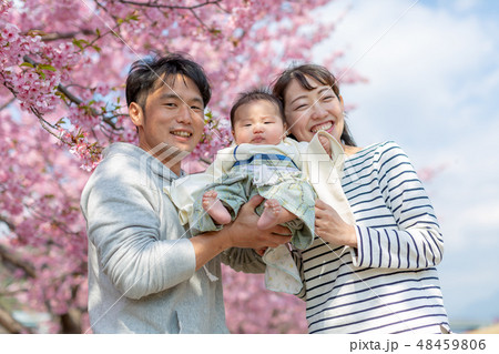 桜と家族写真 桜と家族写真 48459806