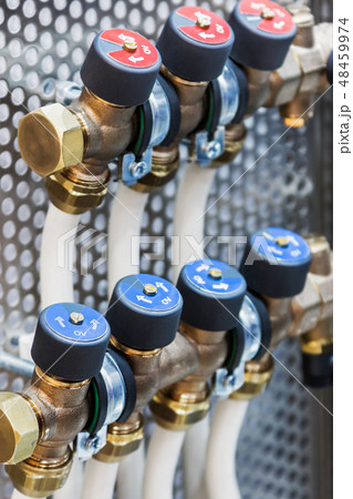 Plumbing, fixing pipes and fittings for connection of water or gas systems 48459974