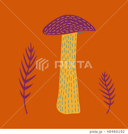 Vector illustration of cute hand drawn brown-cap 48460192