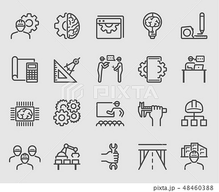 Line icons set for Engineering Line icons set for Engineering 48460388
