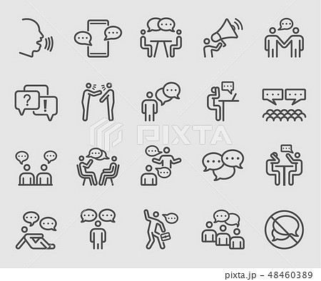 Line icons set for People talking 48460389
