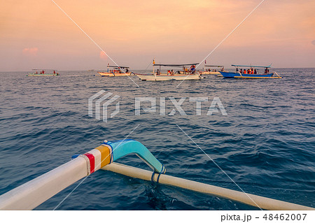 Some Boat in Calm Sea at the Morning. 48462007