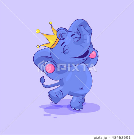 elephant calf jumping for joy sticker emoticon 48462601